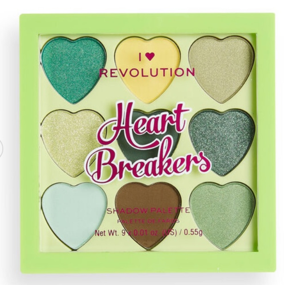 NWOT I‎ Heart Revolution Heartbreakers Eyeshadow Palette Lucky